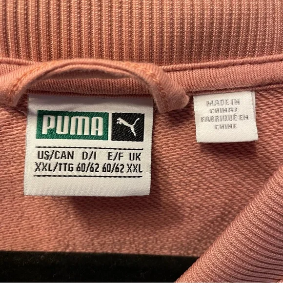 Puma Mens Pink/White Track Jacket XXL Long Sleeve Pocket Zip Athletic Sporty - Picture 4 of 14